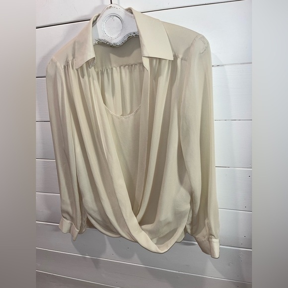 💛 LUISA SPAGNOLI - Draped Silk Blouse - Size not specified M - Picture 6 of 11